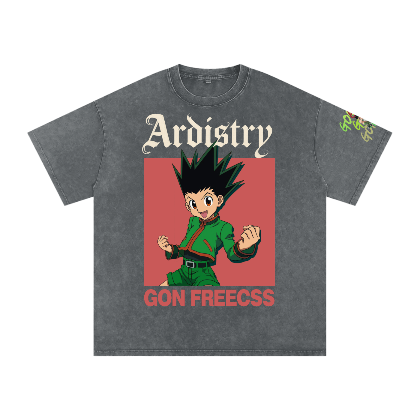 HxH Gon Freecss Snow Washed Oversized Cotton T-Shirt