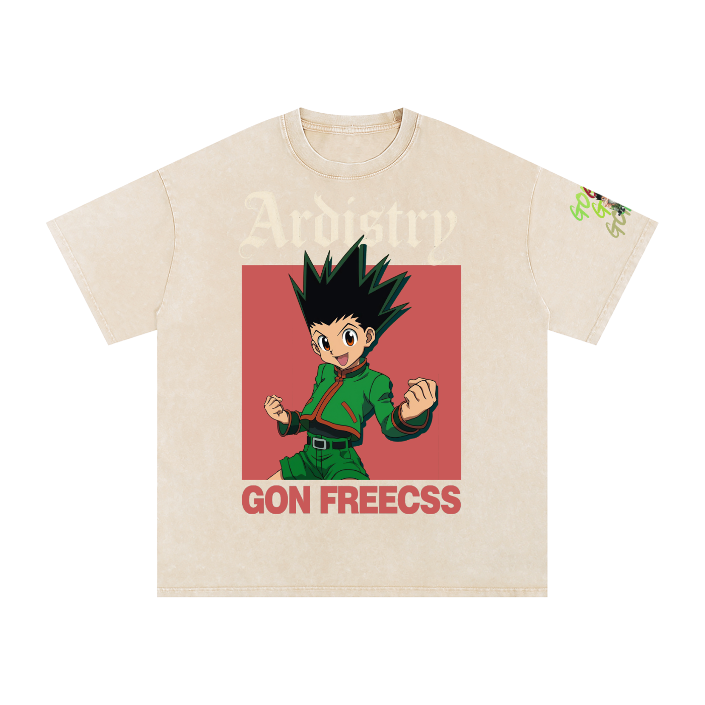 HxH Gon Freecss Snow Washed Oversized Cotton T-Shirt