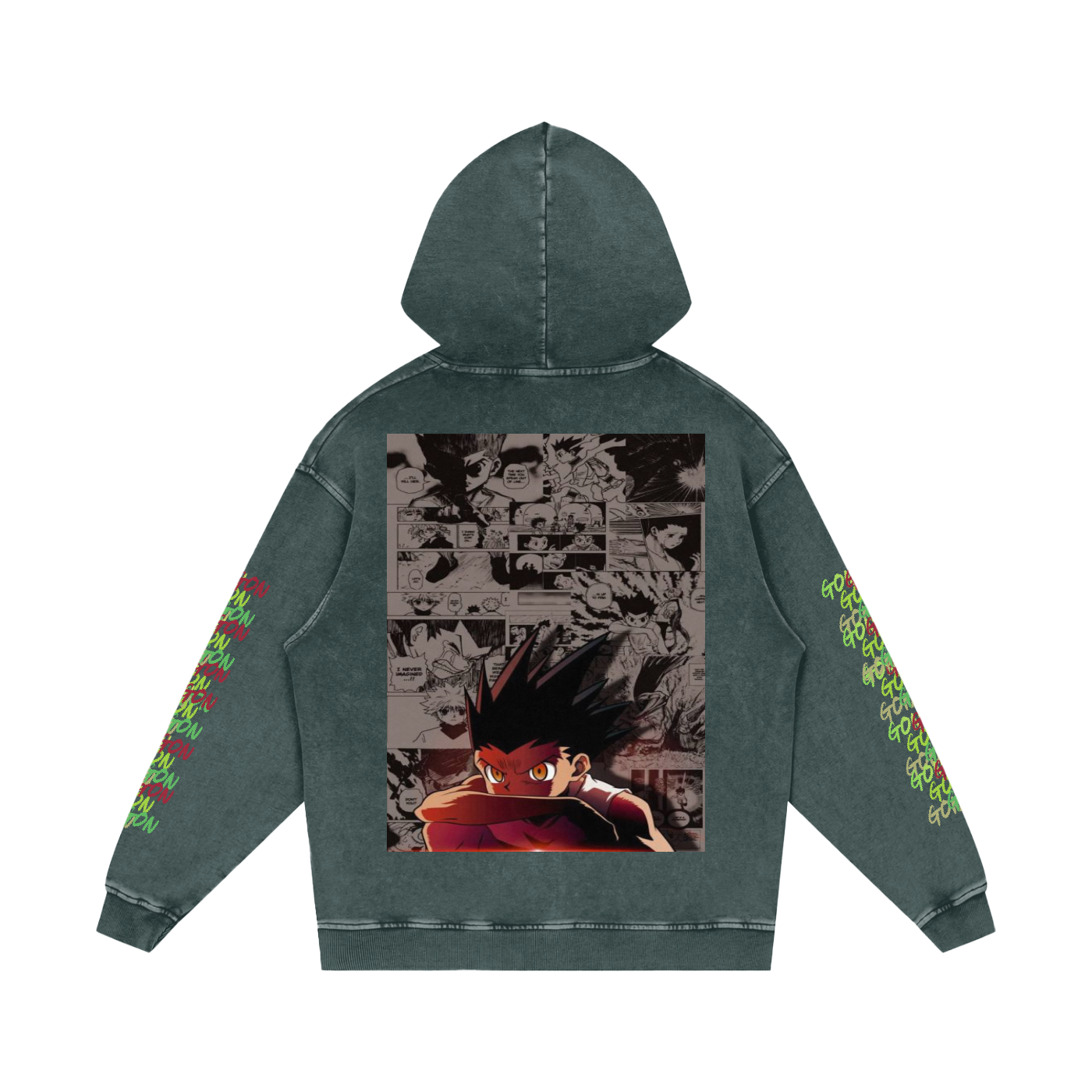 Snow Washed Gon Gon HxH Loose Cotton Hoodie