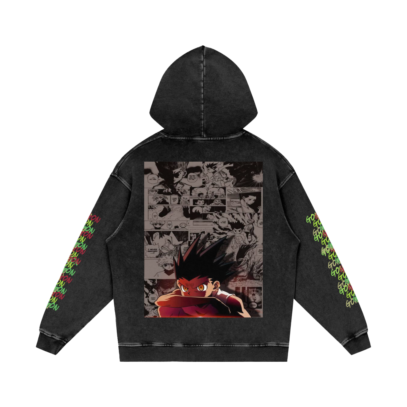 Snow Washed Gon Gon HxH Loose Cotton Hoodie