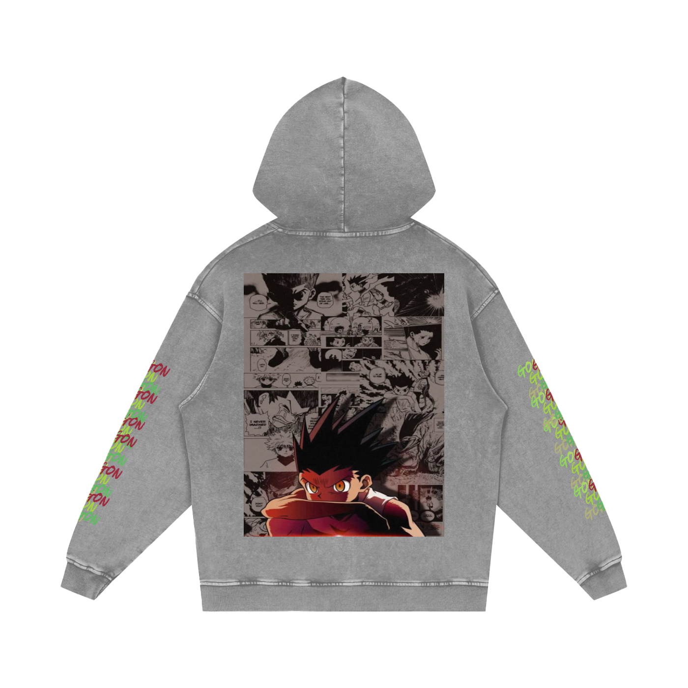 Snow Washed Gon Gon HxH Loose Cotton Hoodie