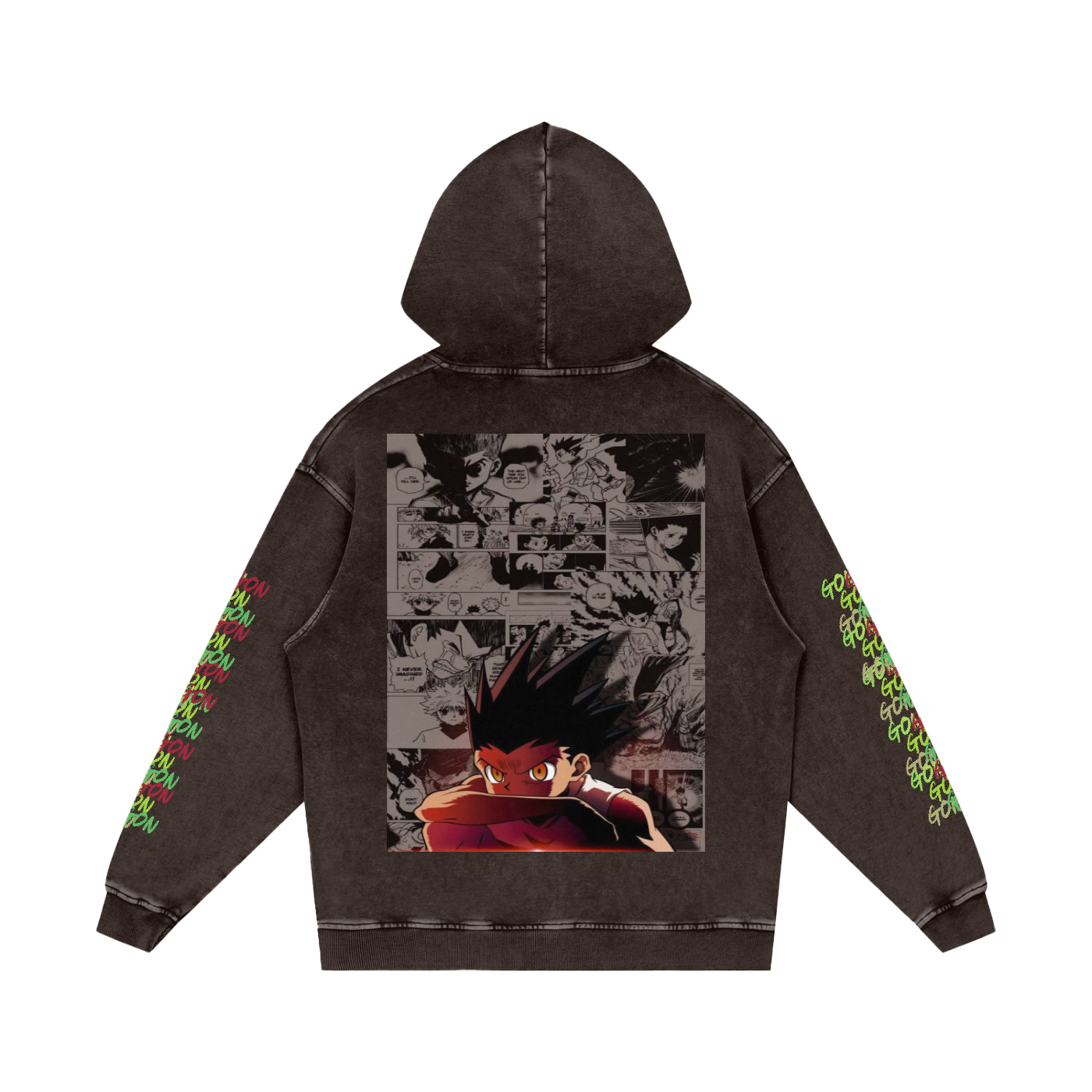Snow Washed Gon Gon HxH Loose Cotton Hoodie