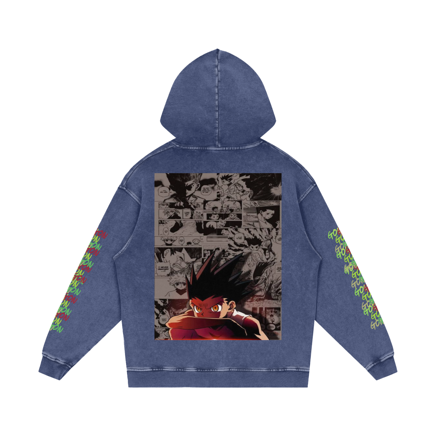 Snow Washed Gon Gon HxH Loose Cotton Hoodie