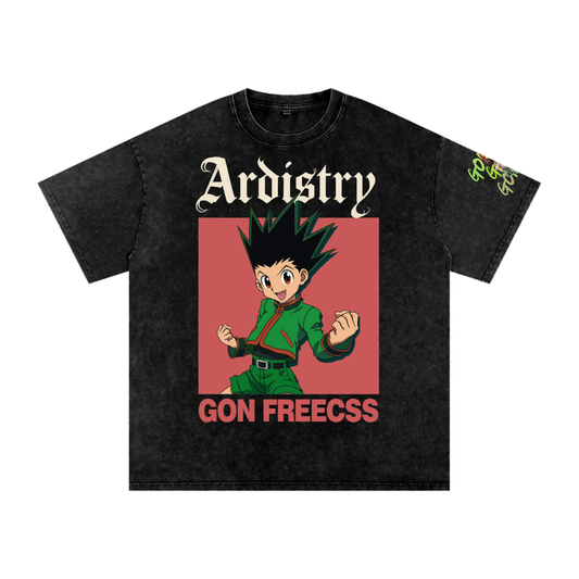 HxH Gon Freecss Snow Washed Oversized Cotton T-Shirt