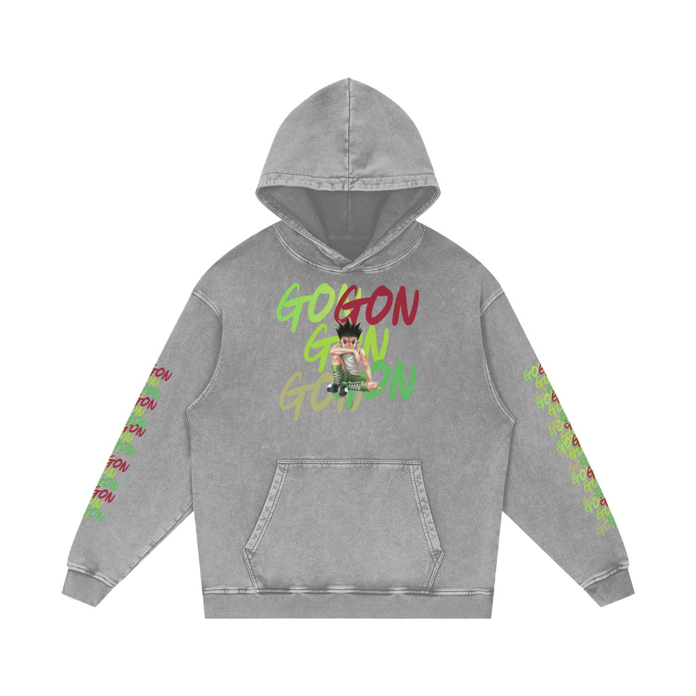 Snow Washed Gon Gon HxH Loose Cotton Hoodie