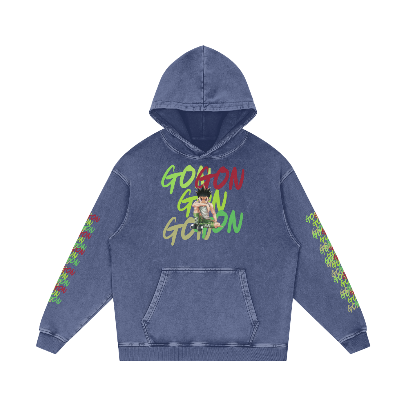 Snow Washed Gon Gon HxH Loose Cotton Hoodie
