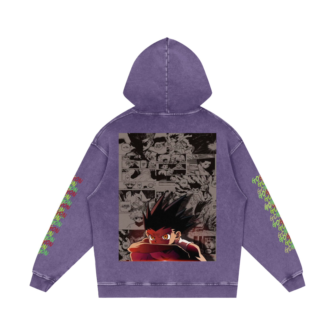 Snow Washed Gon Gon HxH Loose Cotton Hoodie