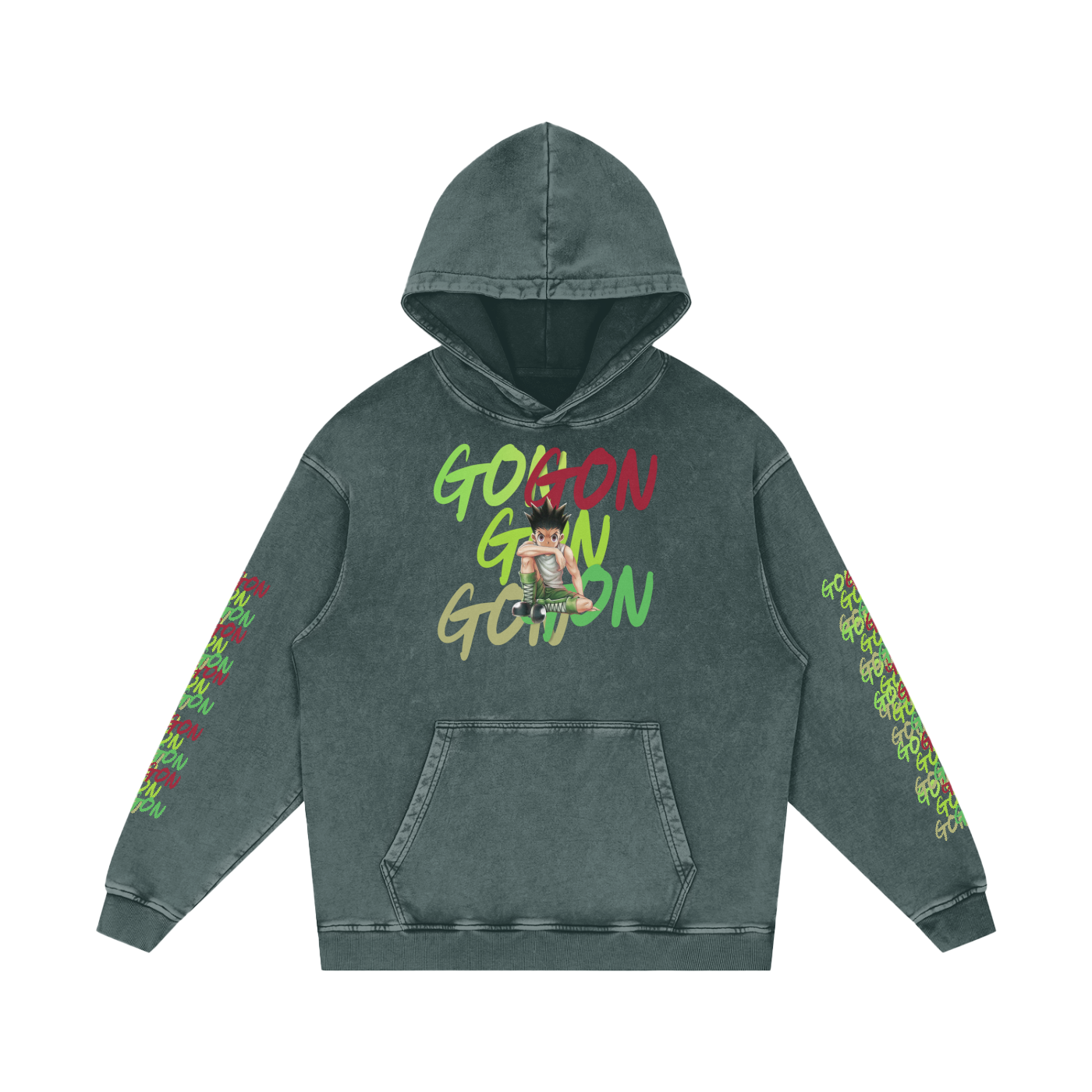 Snow Washed Gon Gon HxH Loose Cotton Hoodie