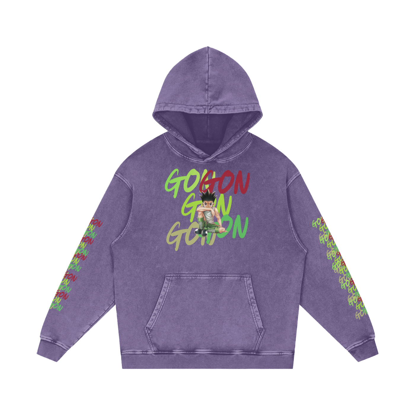 Snow Washed Gon Gon HxH Loose Cotton Hoodie