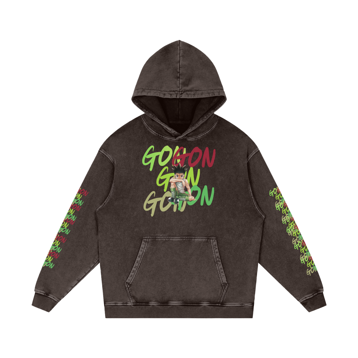 Snow Washed Gon Gon HxH Loose Cotton Hoodie