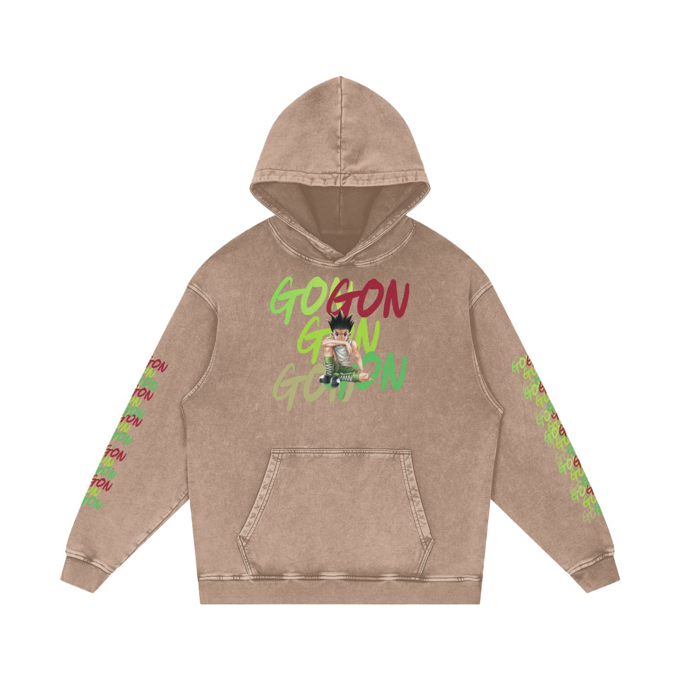 Snow Washed Gon Gon HxH Loose Cotton Hoodie