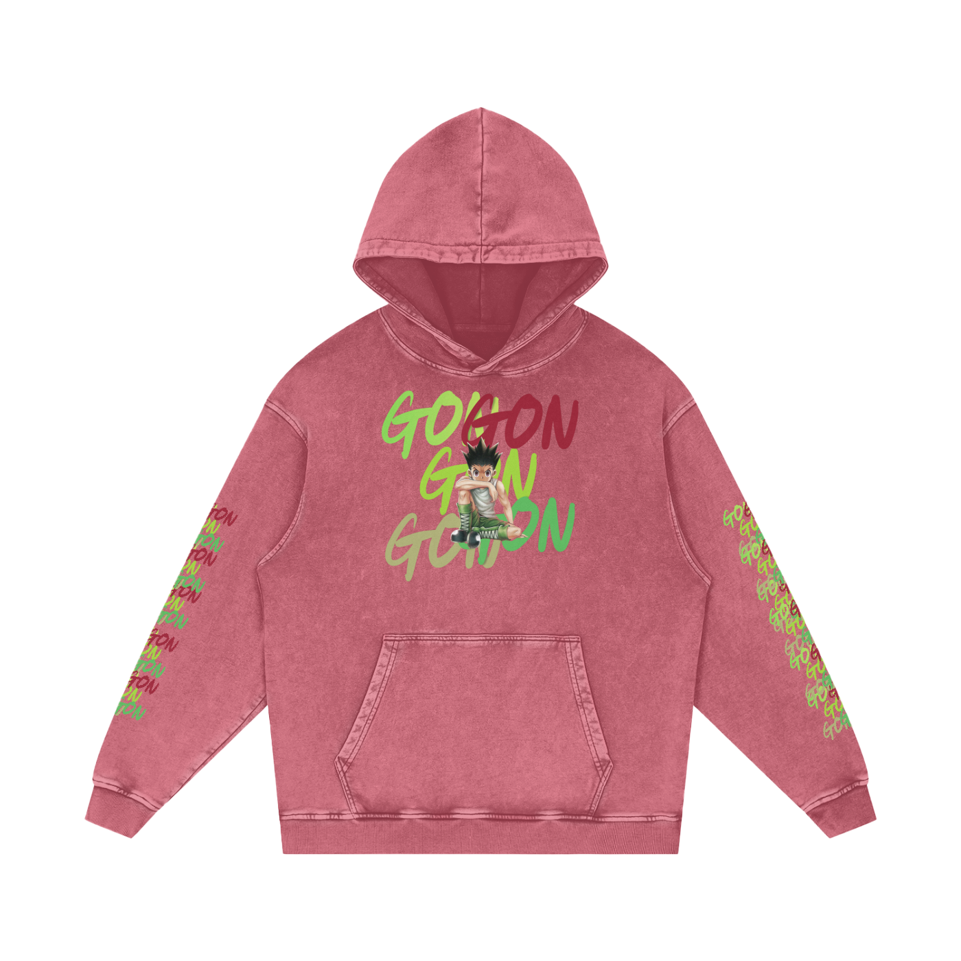 Snow Washed Gon Gon HxH Loose Cotton Hoodie
